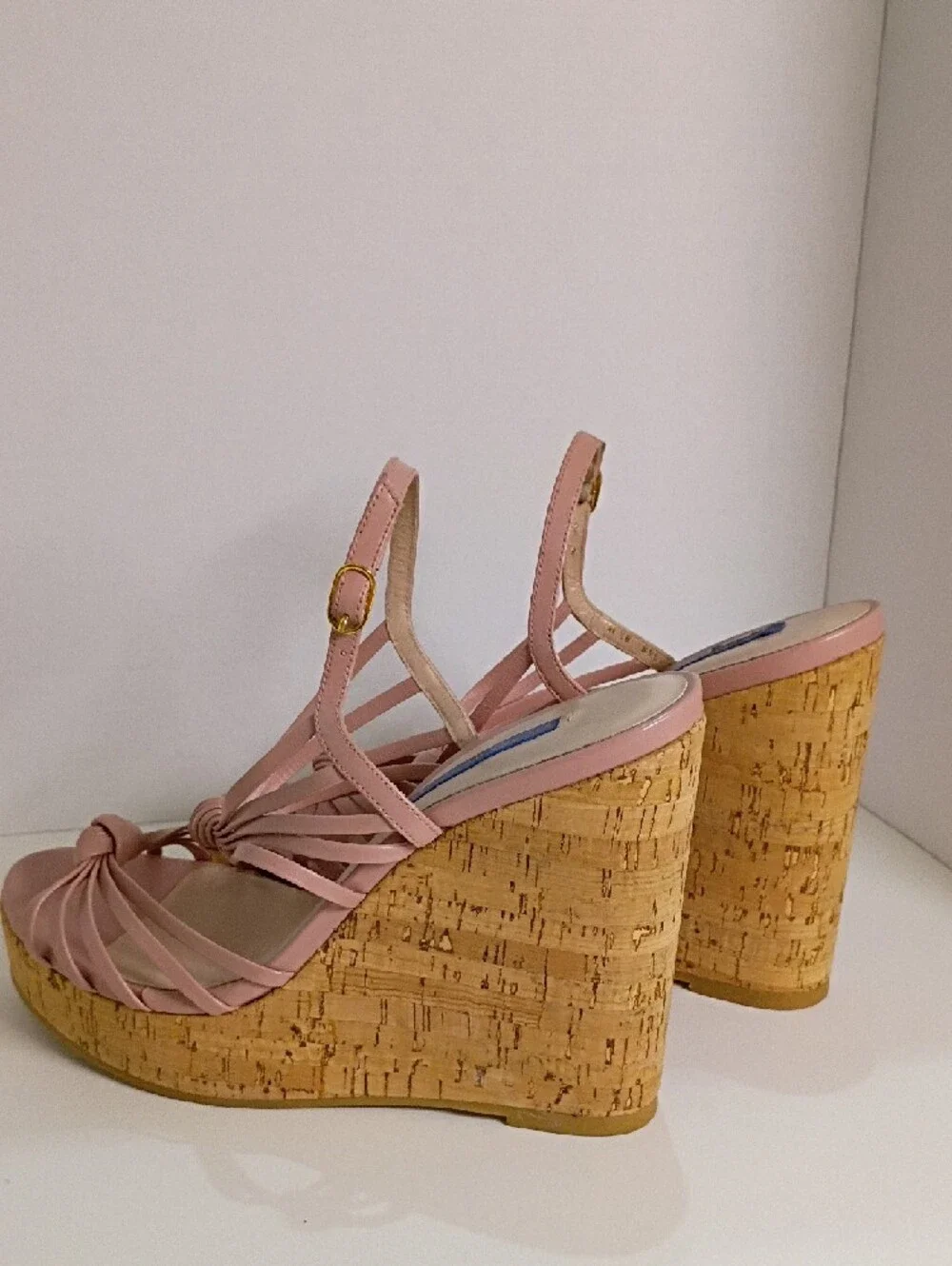 Stuart Weitzman Seascape Pink Blush Wedge Sandals - Picture 4 of 6